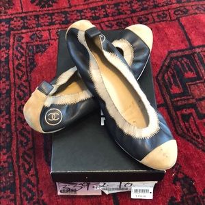 AUTHENTIC Chanel Sport black and beige Flats